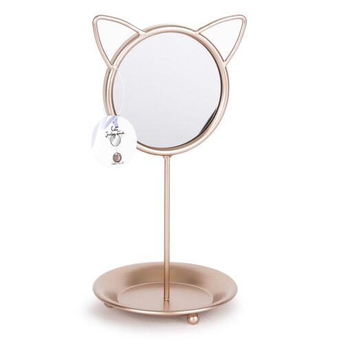 Jewelery tray with mirror cat hf