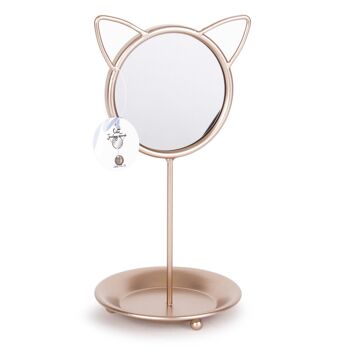 PLATEAU A BIJOUX AVEC MIROIR CHAT HF 1