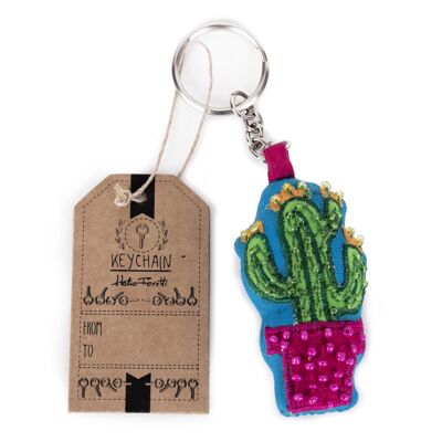 Boho embroidery key chain hf