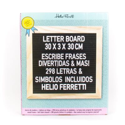 TABLERO FELTER ROSA 30x30 LETRAS NEGRAS HF