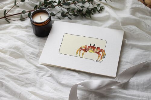 Carte postale & Affiche papier aquarelle - Crabe - Décoration murale - Illustration nature et animaux - Tirage d'art peinture