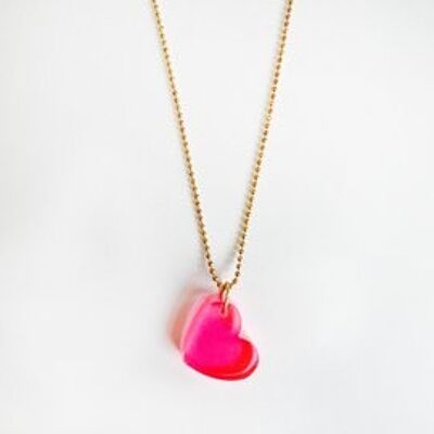 Recycled plastic Heart neon pink