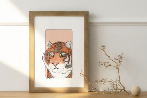 Affiche papier aquarelle - Tigre