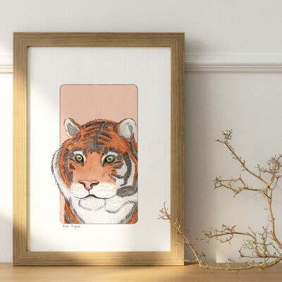 Affiche papier aquarelle - Tigre