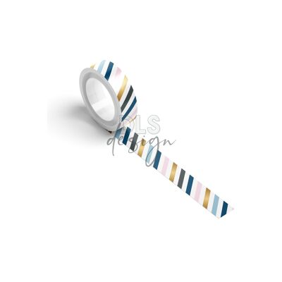 Washi Tape Foil Diagonal Stripes Multi