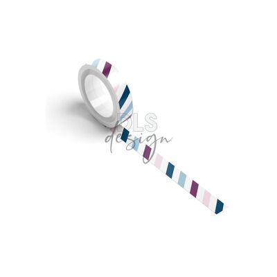 Washi Tape Diagonal Stripes Multi