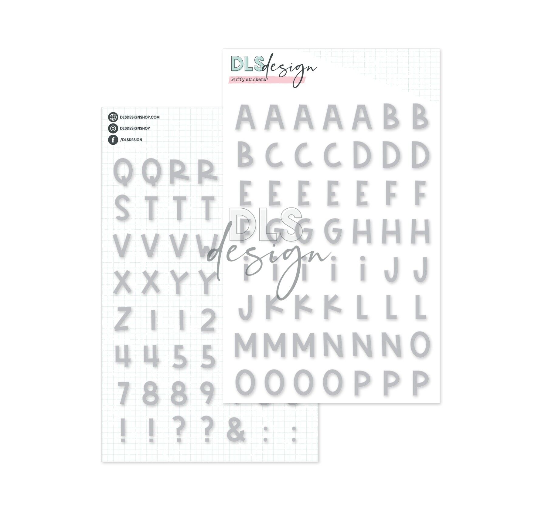 Adesivi Puffy Alfabeto Mason Grey