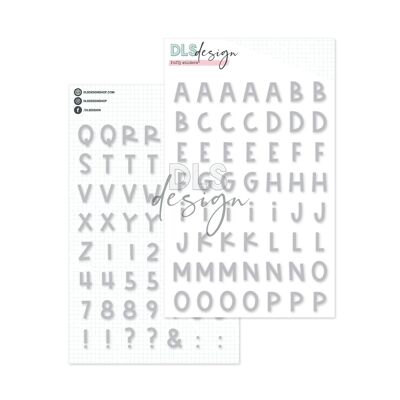 Puffy Stickers Alphabet Mason Grey
