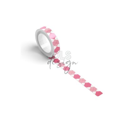 Washi Tape Plaid Pink Rose Pink