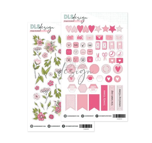 Shape Stickers Essential Floral Basics Pink
