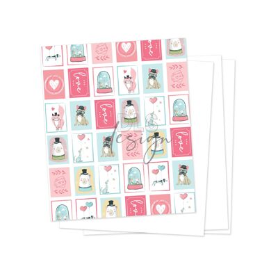 Story Book Insert Love Post Stamps