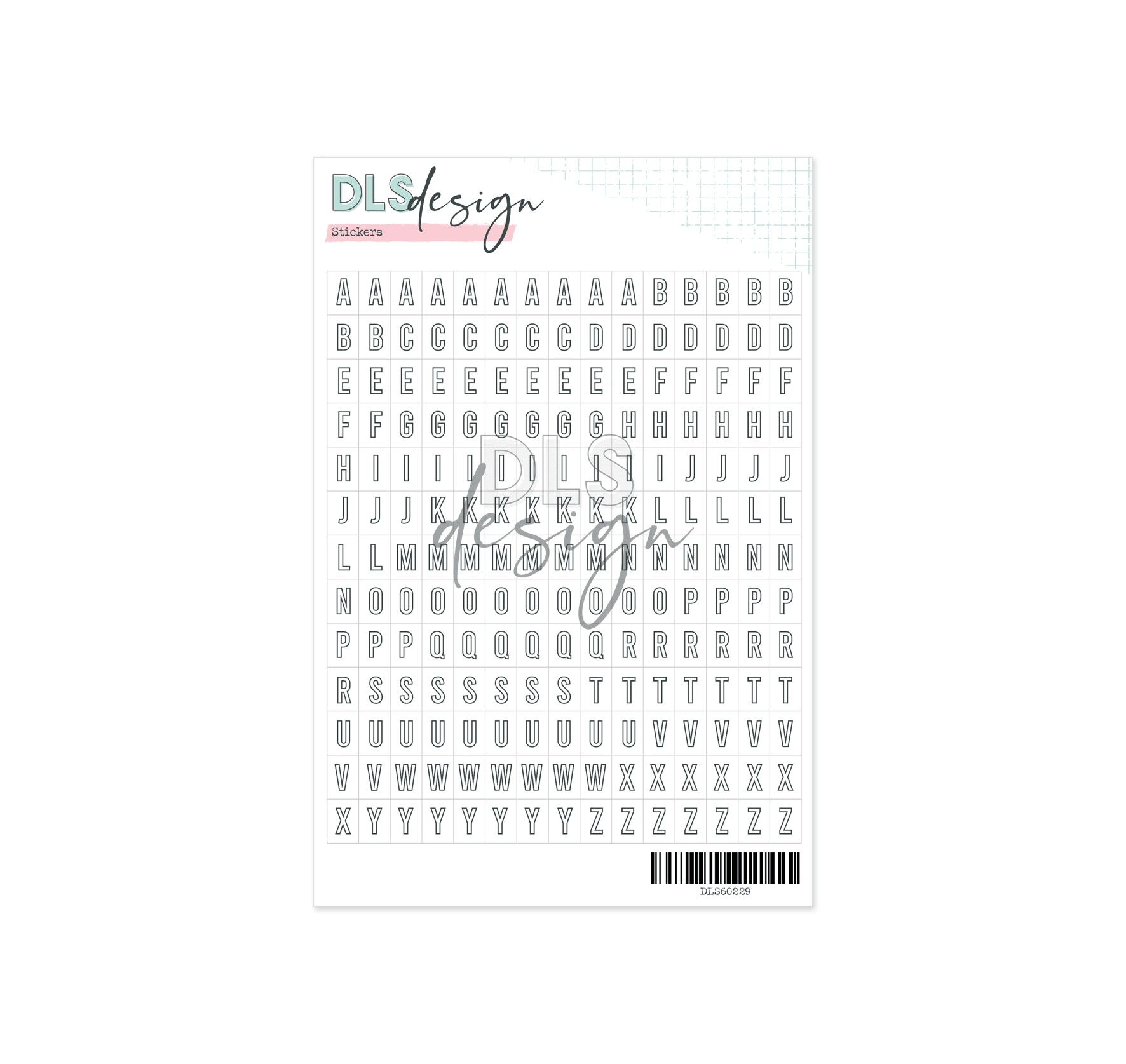 Alphabet Stickers Bebas Open Gray