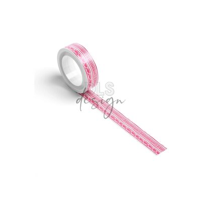 Washi Tape Lines and Bows Rose Pink