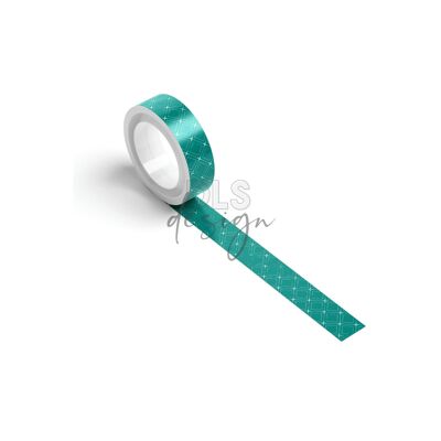 Washi Tape Square Cross Grunge Peacock