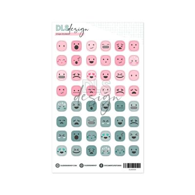 Pegatinas de formas Emoji rosa y pavo real