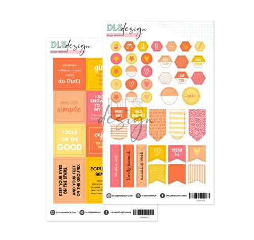 Shape Stickers Essential Basics Sunshine & Papaya