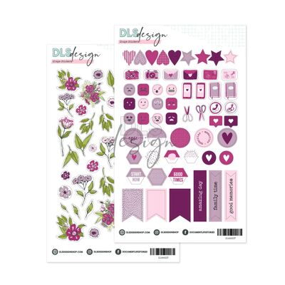 Stickers Formes Essential Basic Fleurs Violet & Lavande