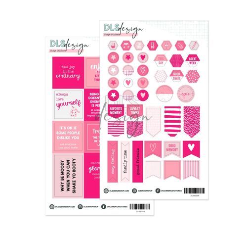 Shape Stickers Essential Basics Pink & Rose Pink