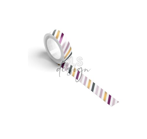 Washi Tape Gold Foil Stripes Purple