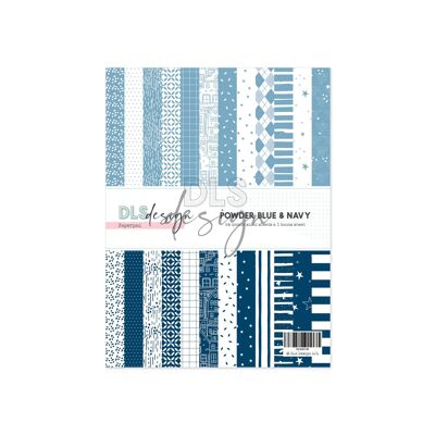 Blocco di carta 15,2 x 20,3 cm Essentials blu polvere e blu scuro