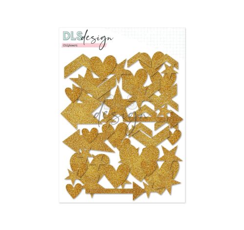 Gold Glitter chipboard shapes