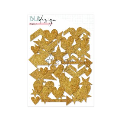 Gold Glitter chipboard shapes