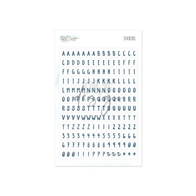 Alphabet Stickers Willow Navy