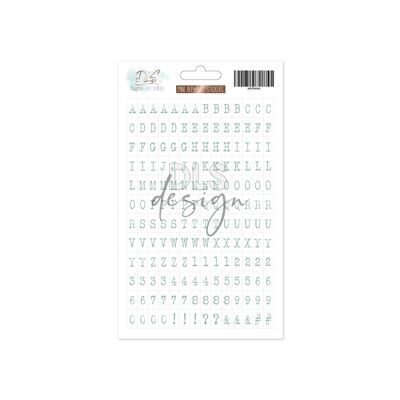 Alphabet Stickers Typewriter Teal