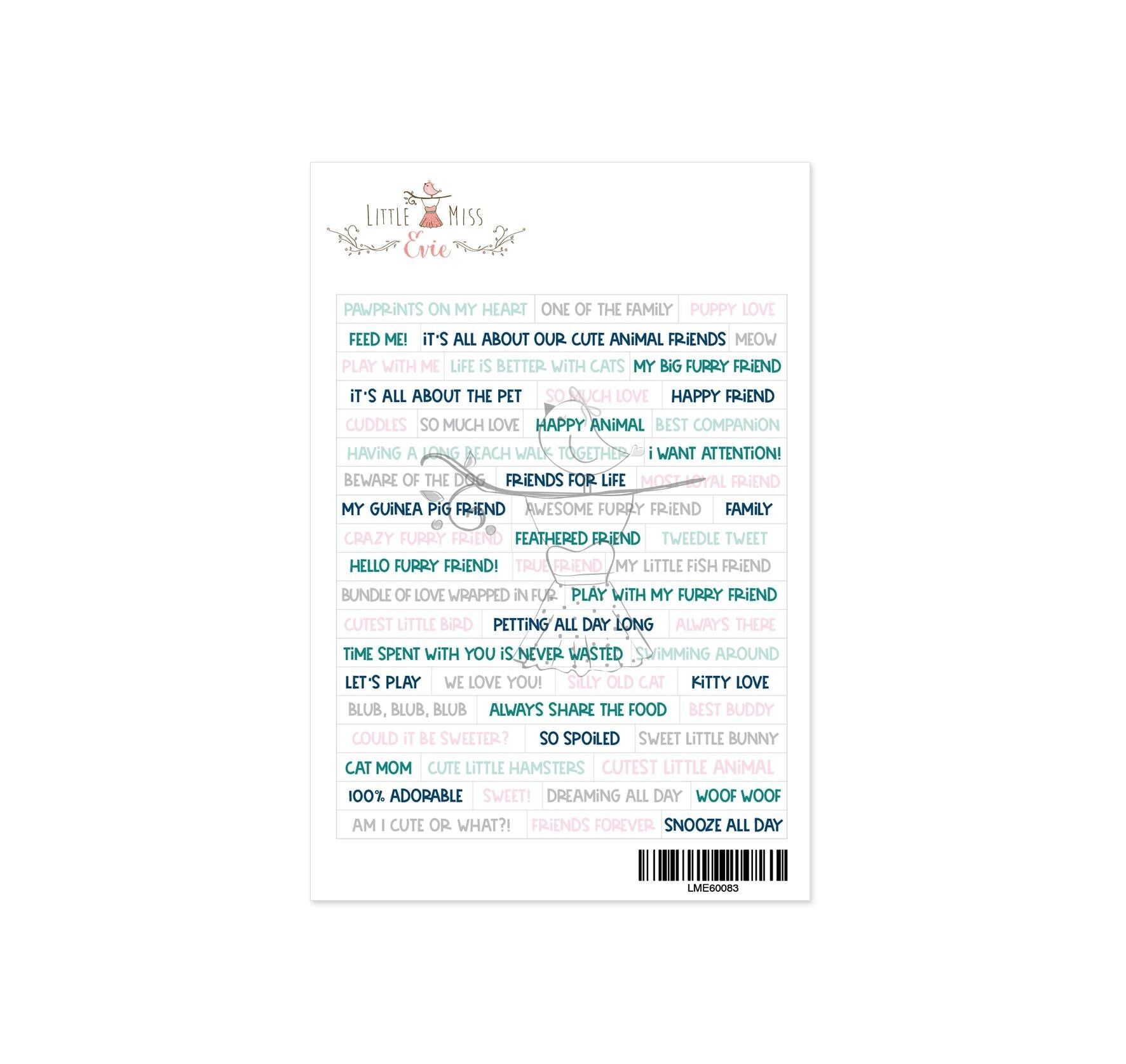 Wort-Aufkleber Haustiere