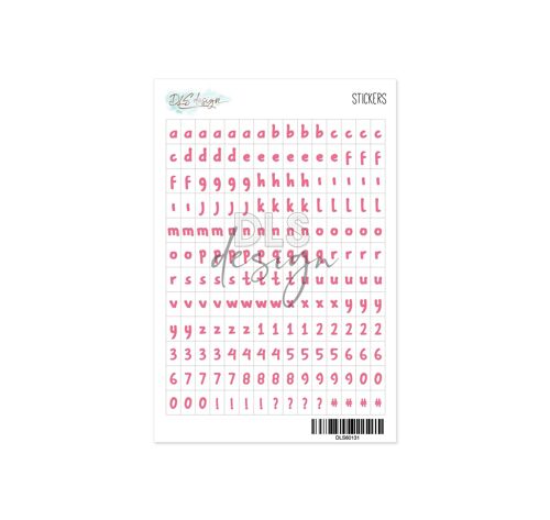 Alphabet Stickers Tess Rose Pink