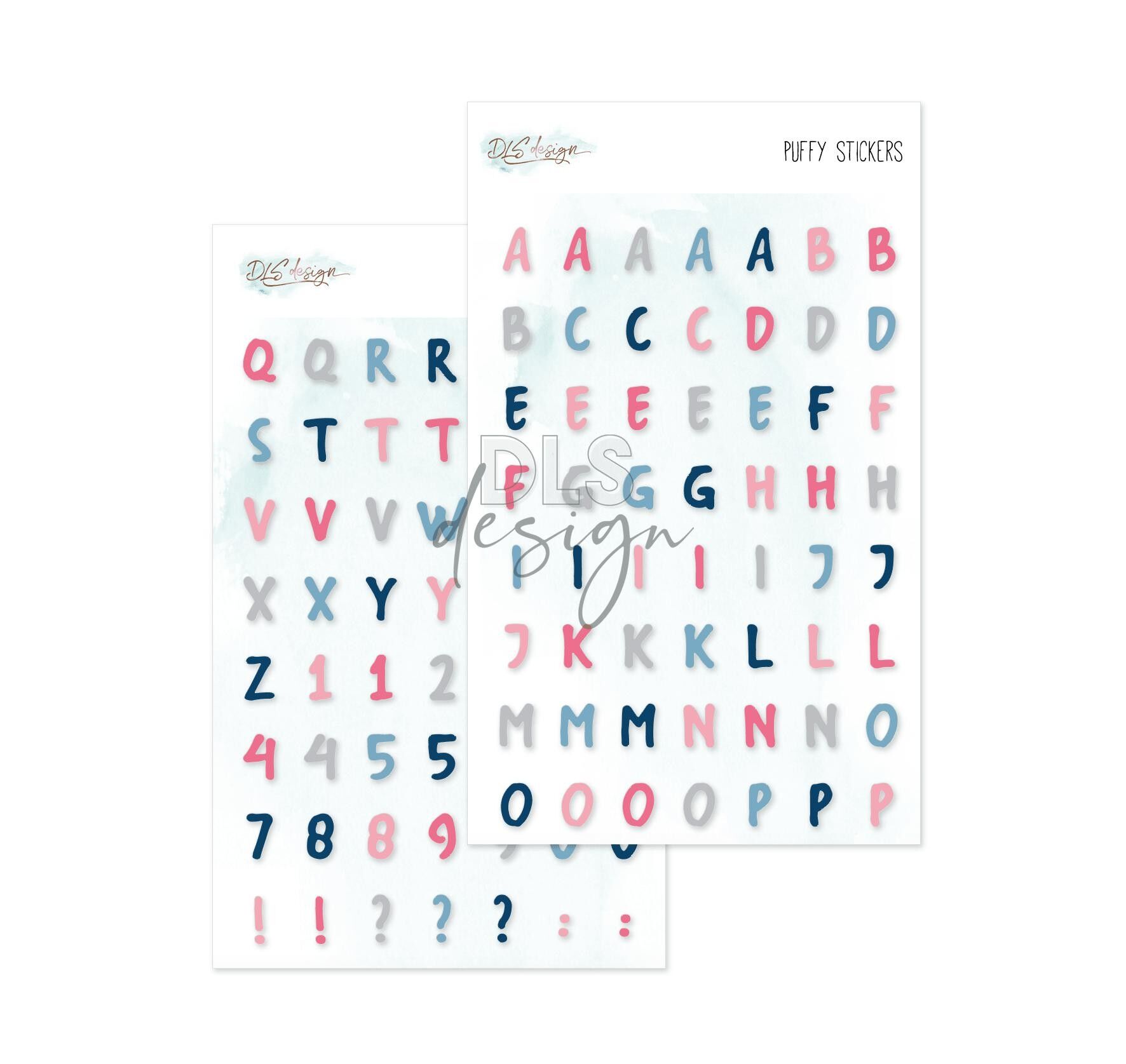 Adesivi Puffy Alfabeto Tess Multi