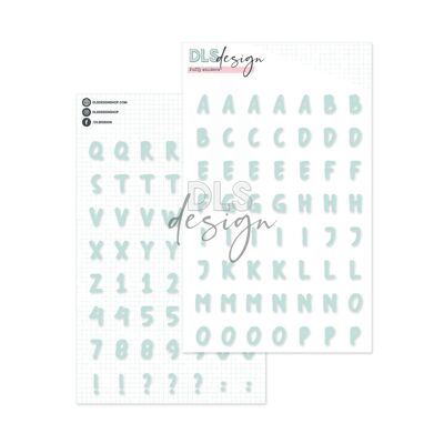 Puffy Stickers Alphabet Tess Mint
