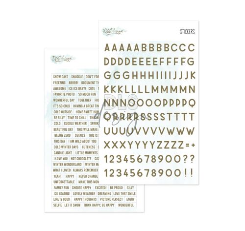 Stickers ABC and Words Gold Foil