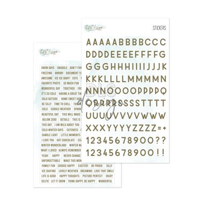 Stickers ABC and Words Gold Foil