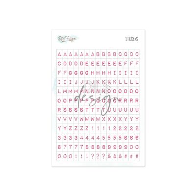 Alphabet Stickers Typewriter Pink