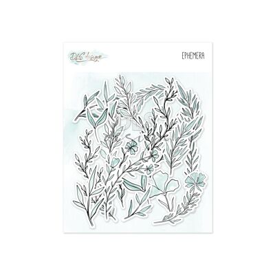 Ephemera Essential Branches Watercolor Teal