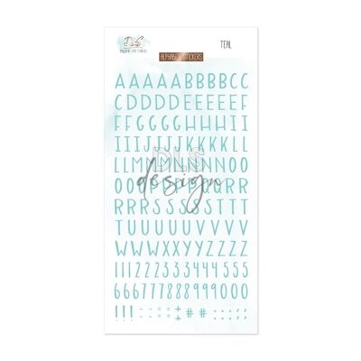 Alphabet Stickers Teal