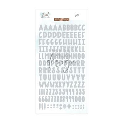 Alphabet Stickers Grey