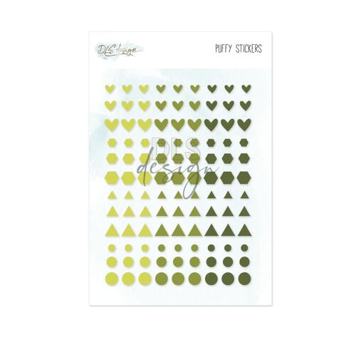 Puffy Stickers Essentials Shapes Green