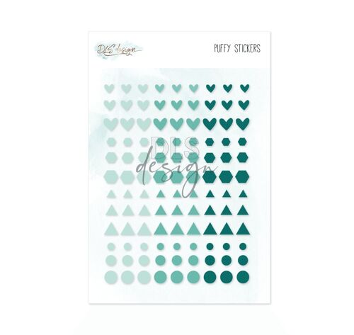 Puffy Stickers Essentials Shapes Teal