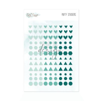 Puffy Stickers Essentials Formen Blaugrün