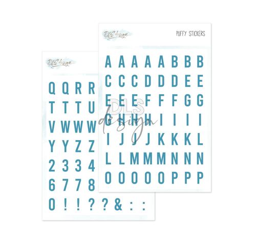Puffy Stickers Alphabet Essentials Gilmo Blue