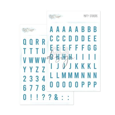 Puffy Stickers Alphabet Essentials Gilmo Blue