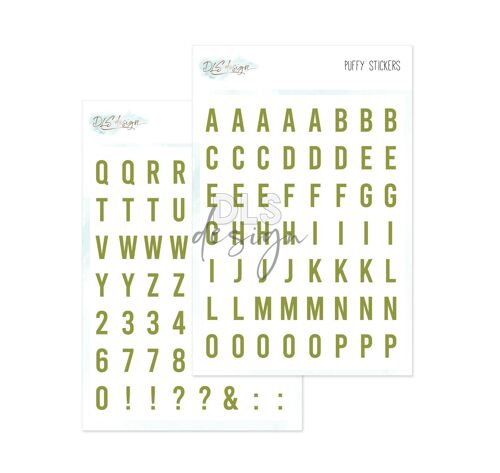 Puffy Stickers Alphabet Essentials Gilmo Green