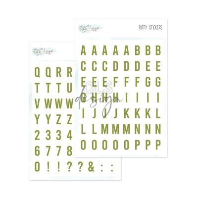 Adesivi Puffy Alphabet Essentials Gilmo Green