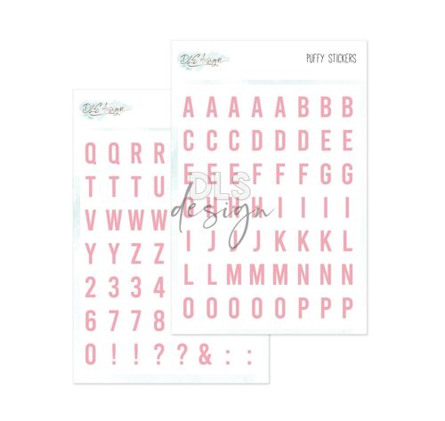 Puffy Stickers Alphabet Essentials Gilmo Pink