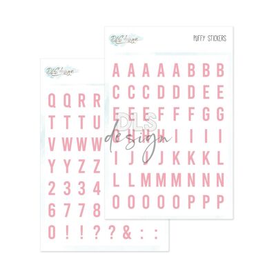 Adesivi Puffy Alphabet Essentials Gilmo Pink