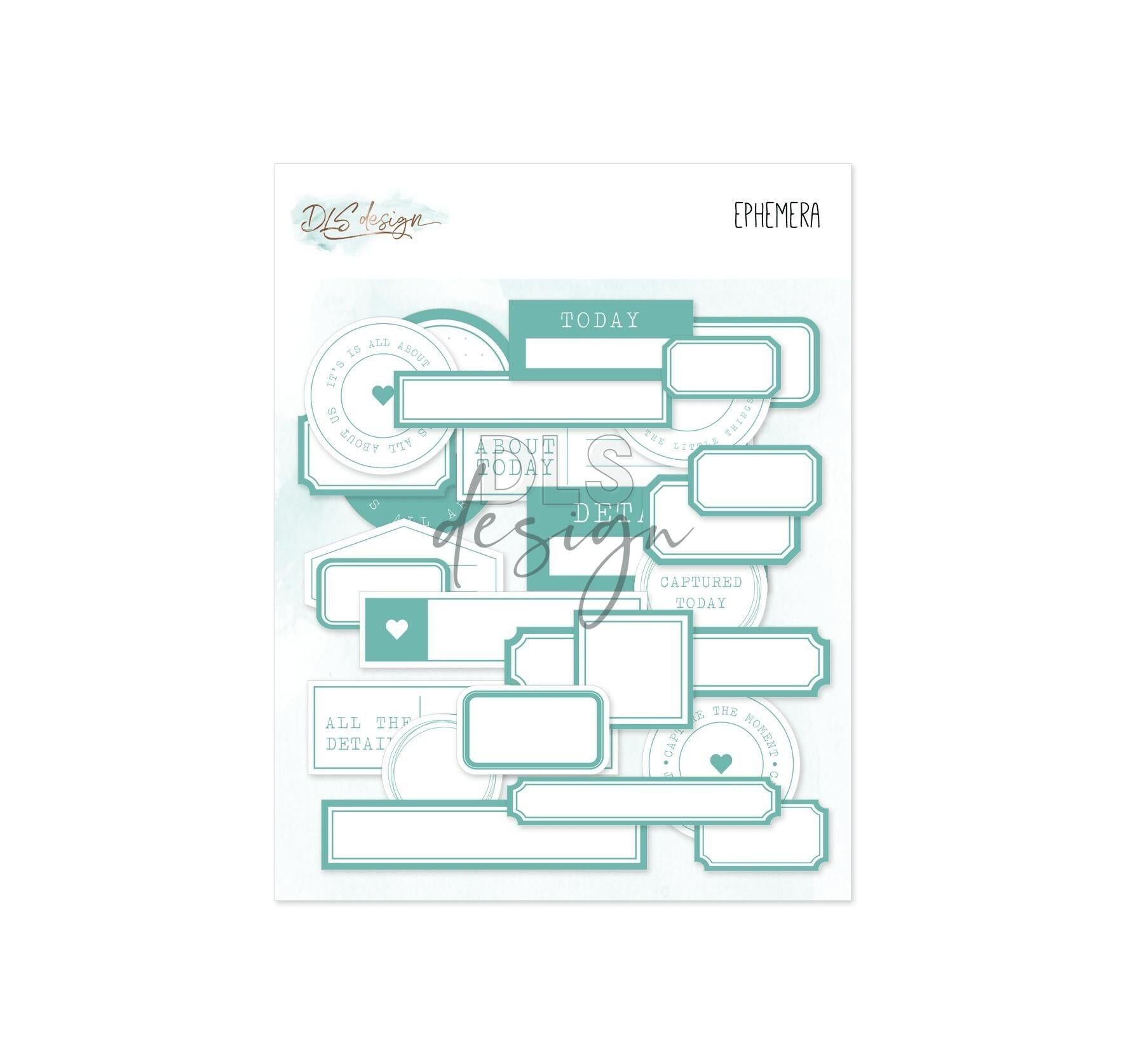 Etichette effimere verde acqua