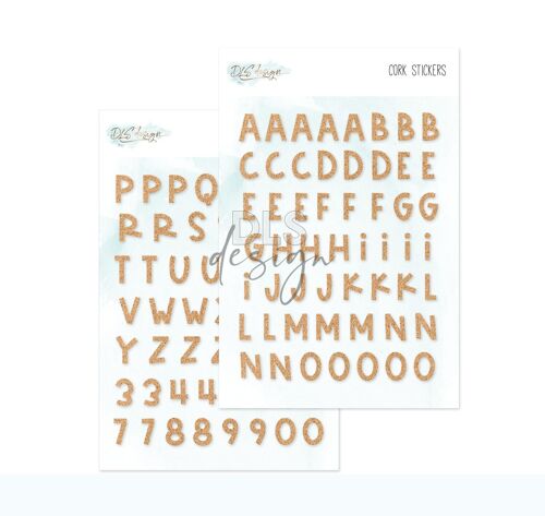 Cork Alphabet Stickers