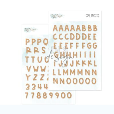Cork Alphabet Stickers